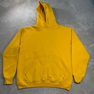 Vintage 90s Russell Athletic Hoodie #24 Yellow Blank Men's Sz L USA Made